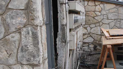 Side View Showing Rock Protruding Off Wall