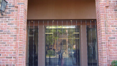 Front View Showing Metal Trim Finish to Resemble Masonry