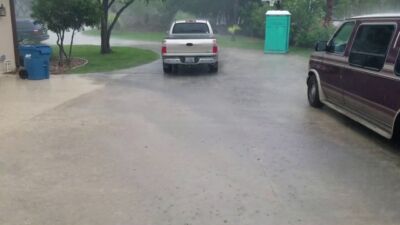 Workshop foundation designed to divert heavy rain away from the foundation
